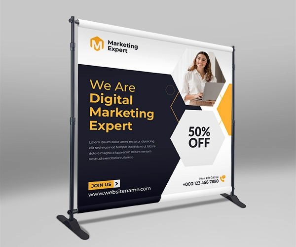 3.0m x 2.25 retractable bacdrop banner for indoor signage branding