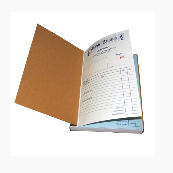 customised receipt book, invoice book, delivery notr, A4, A5, A6 sizes, carbonless, self carbonated